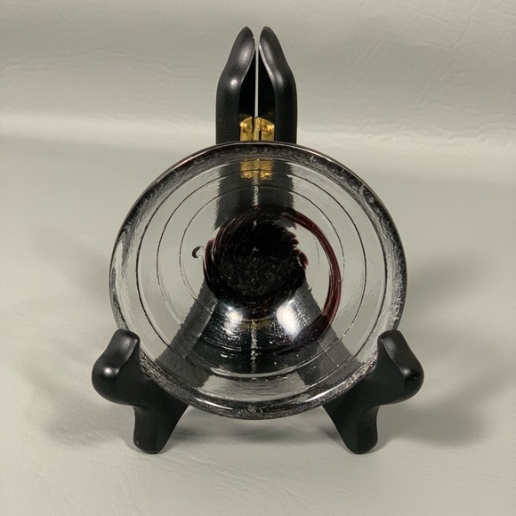 Purple Swirl Art Glass Bowl Handmade Artisan Made Textured - Picture 5 of 15